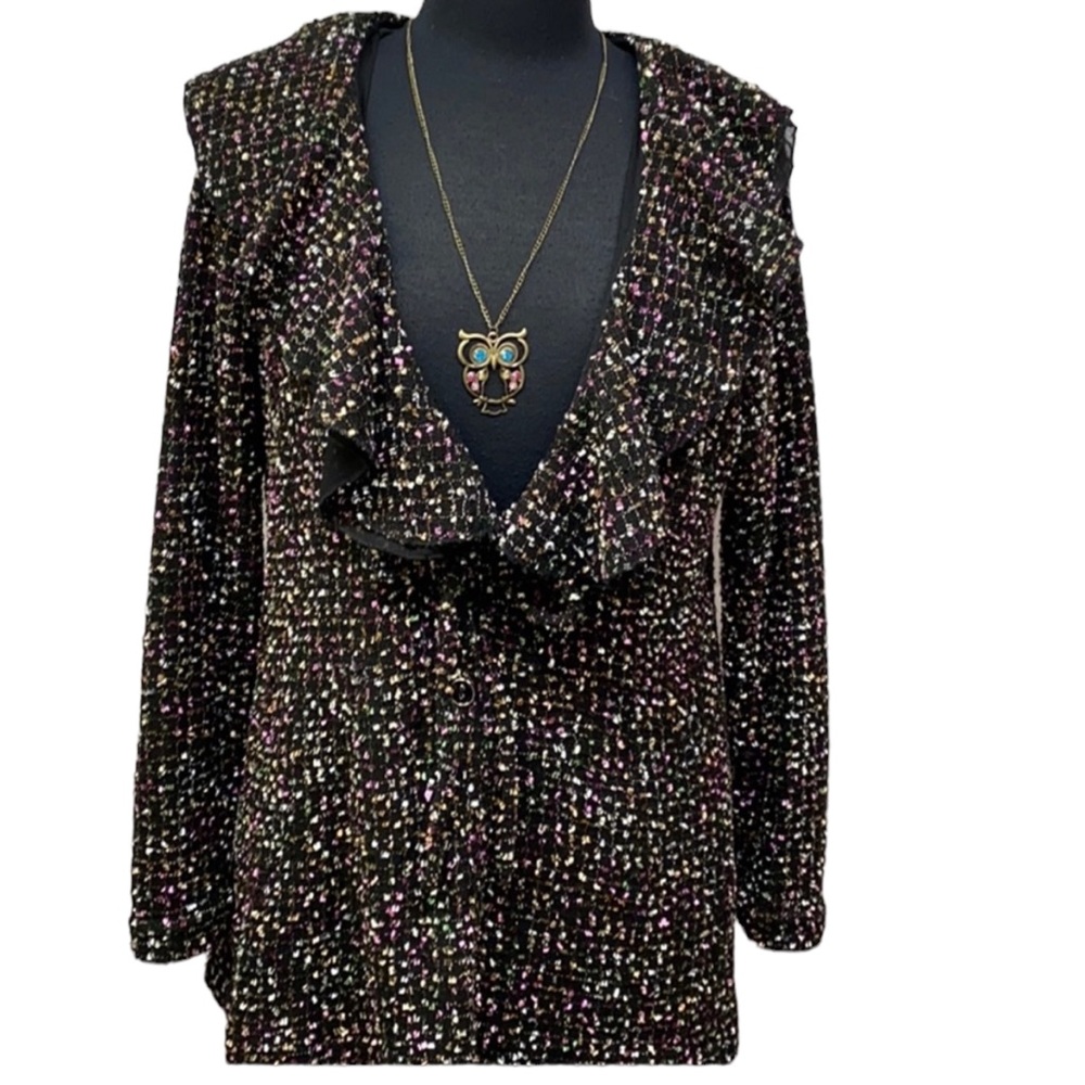 Mischa Ruffled Cardigan Sweater